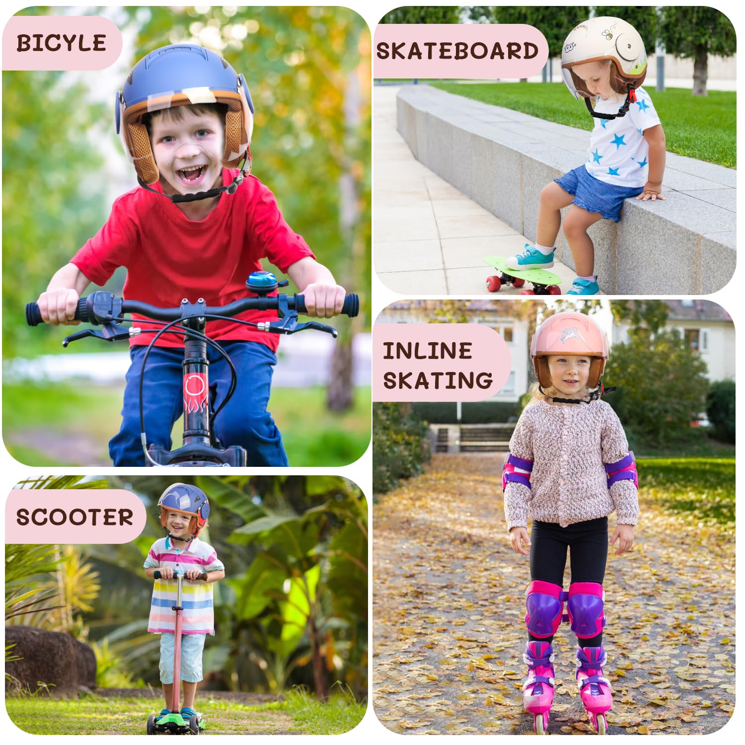 YUDJYQM kids breathable-lining helmet keeps heads cool and dry on sunny days.