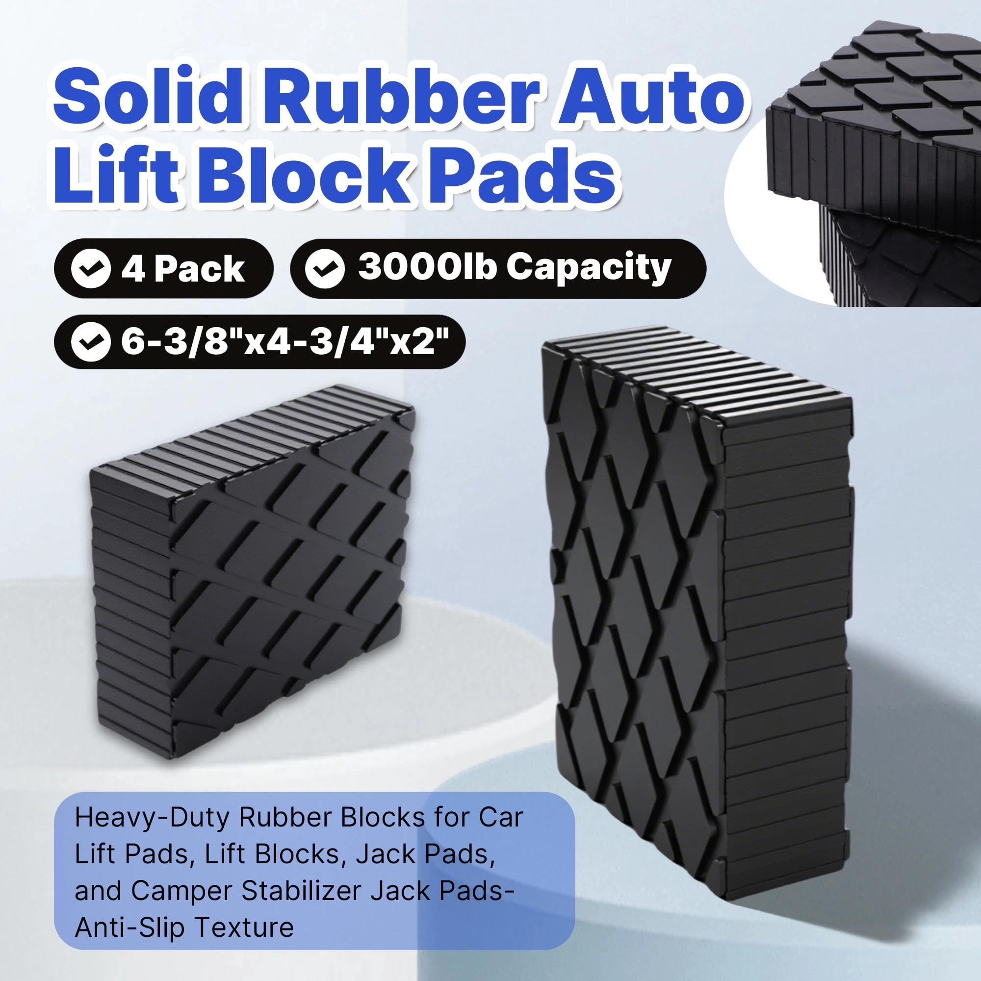 Yudylg lift block pad sturdy body ensures long-lasting durability during repeated vehicle lifts.