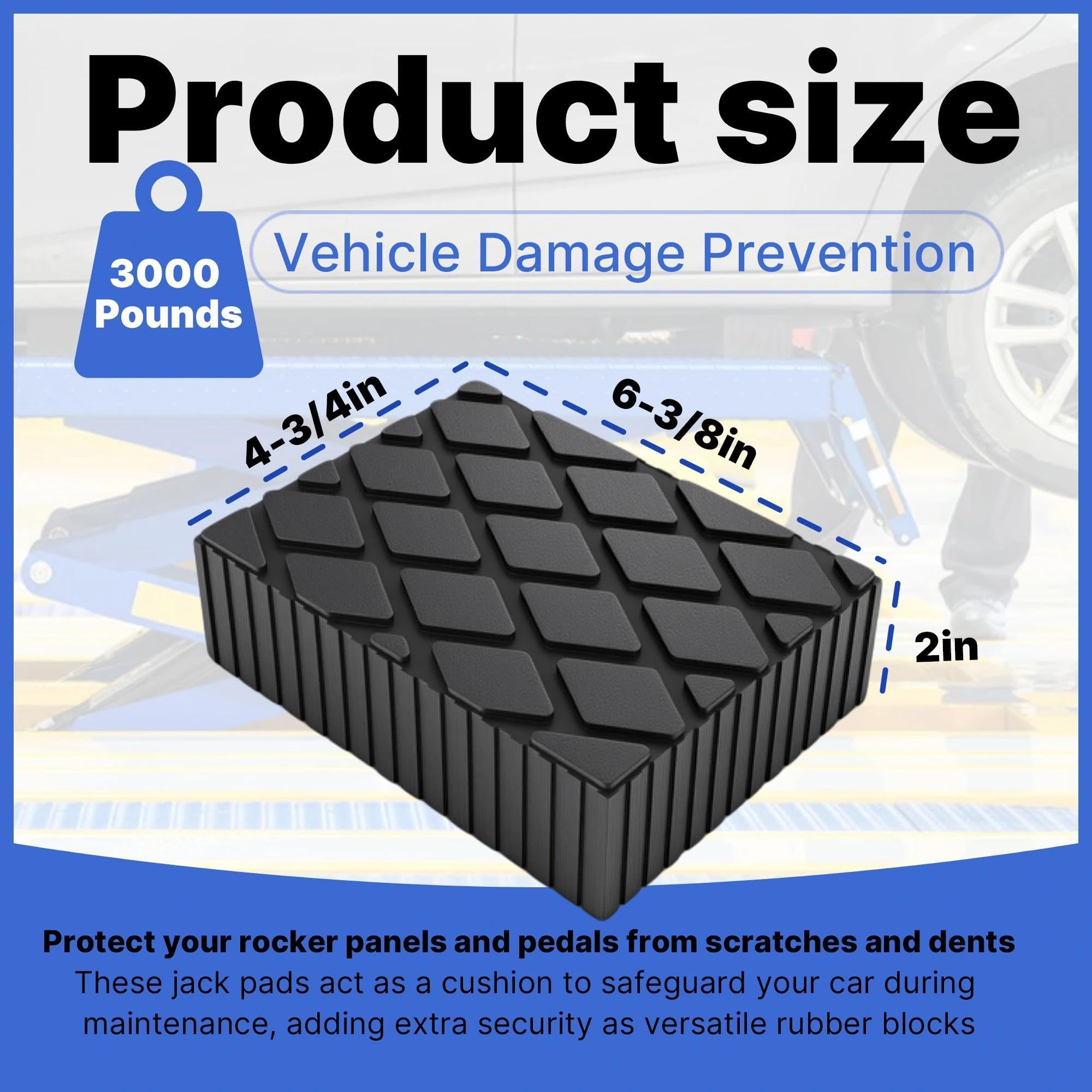 Yudylg lift block pad under-vehicle-use helps stabilize lifts and protect the chassis.