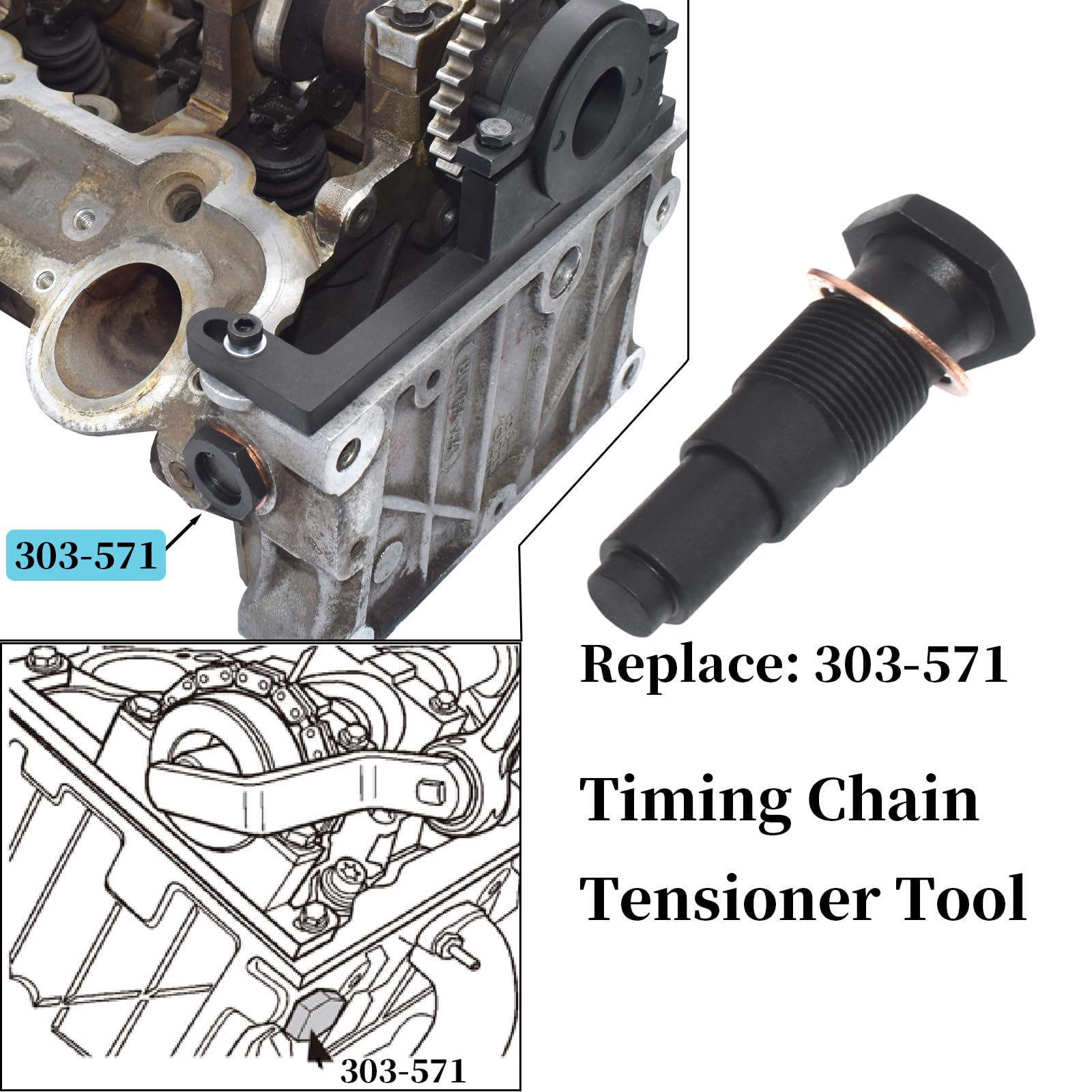 Yuesstloo 4-0L V6 timing tool parts for engine timing work.