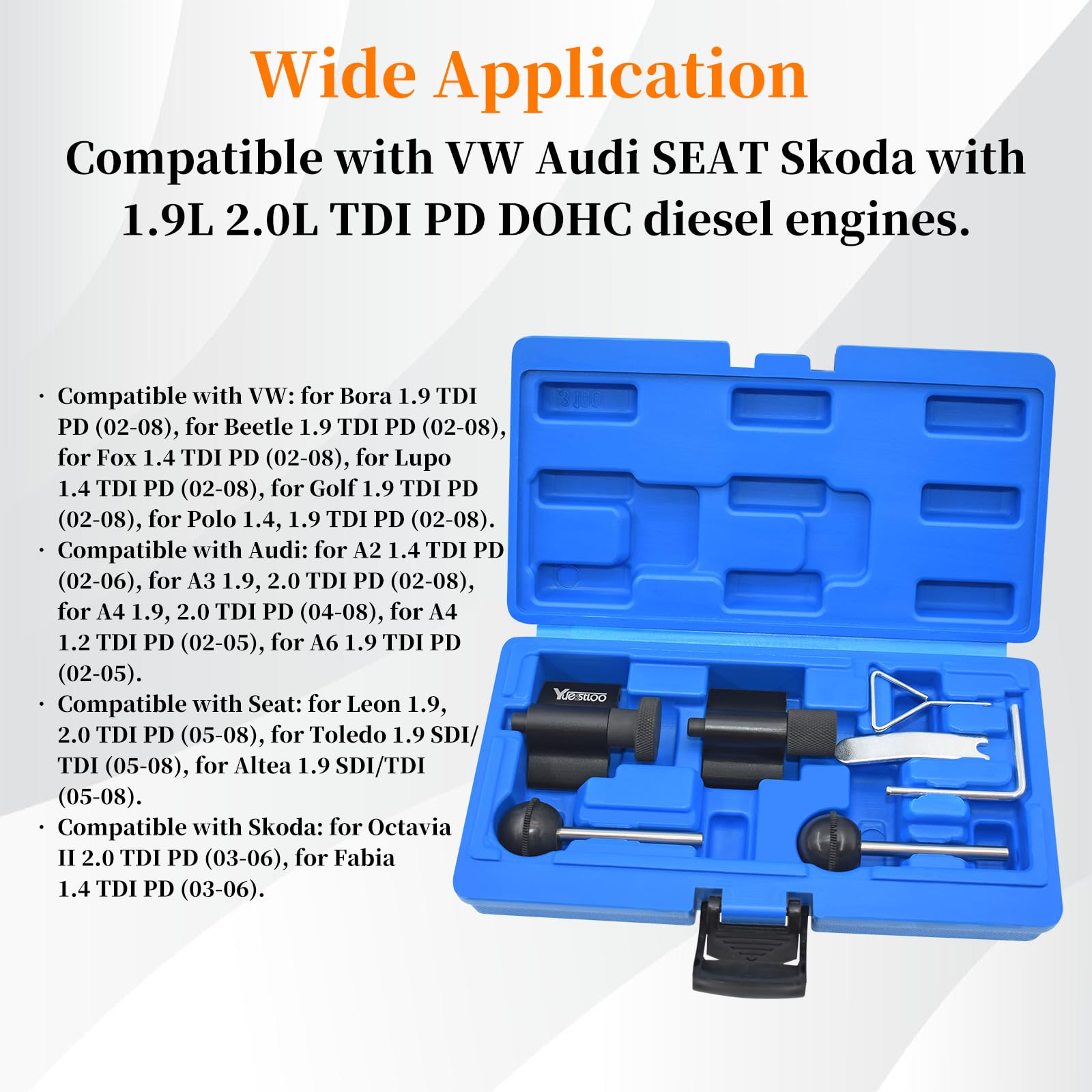 Yuesstloo 7-piece set offers durable diesel timing tools
