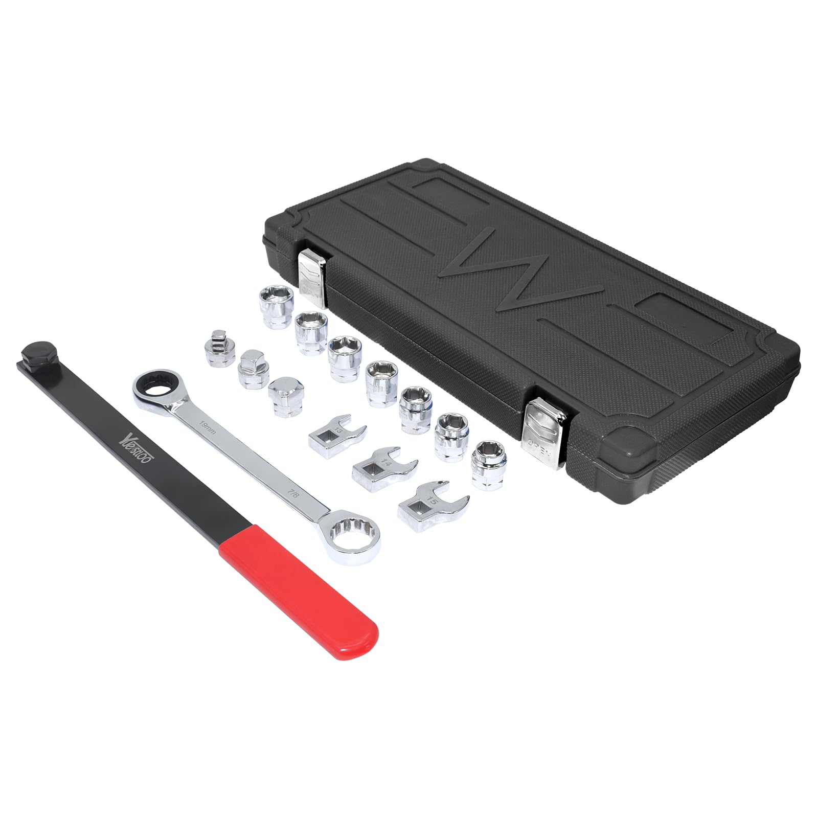 Yuesstloo belt tool set in use demonstrates practical belt maintenance on vehicles.