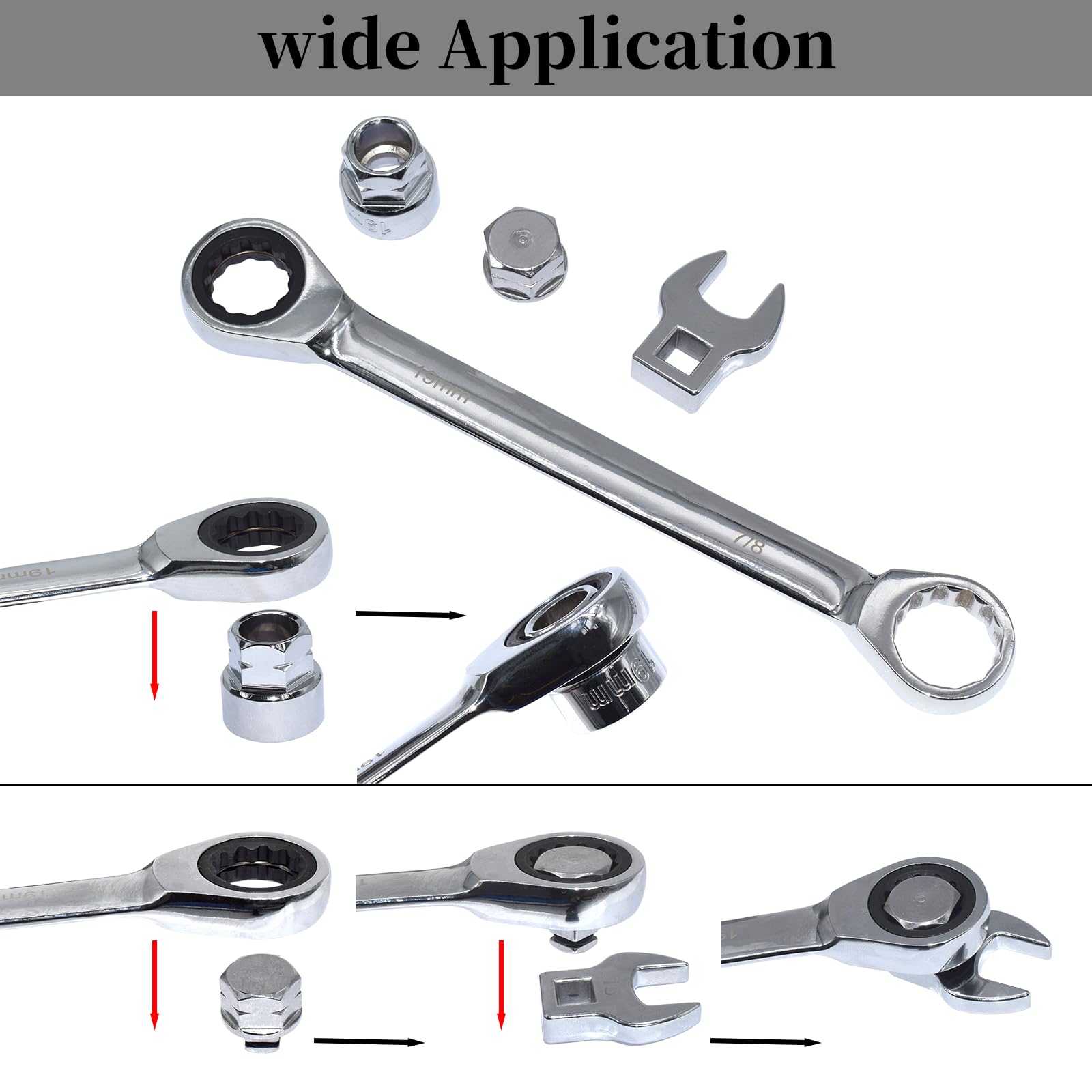 Yuesstloo square adapters 3/8, 1/2, 3/4 fit multiple tool connections.