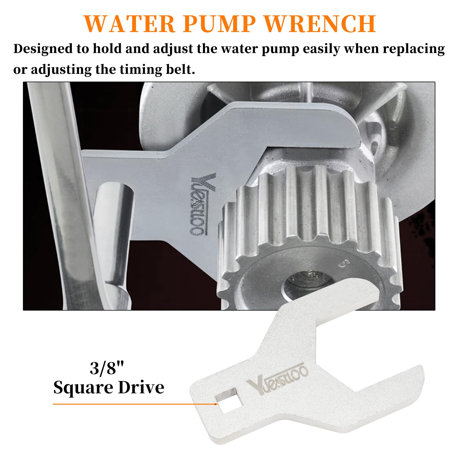 Yuesstloo crankshaft locking tool maintains timing marks during service.