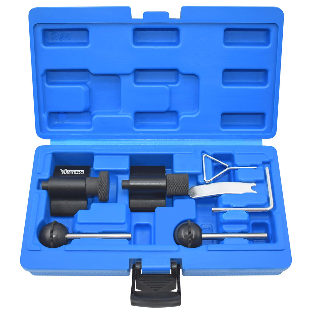 Yuesstloo diesel camshaft locking tool in use for precise timing checks
