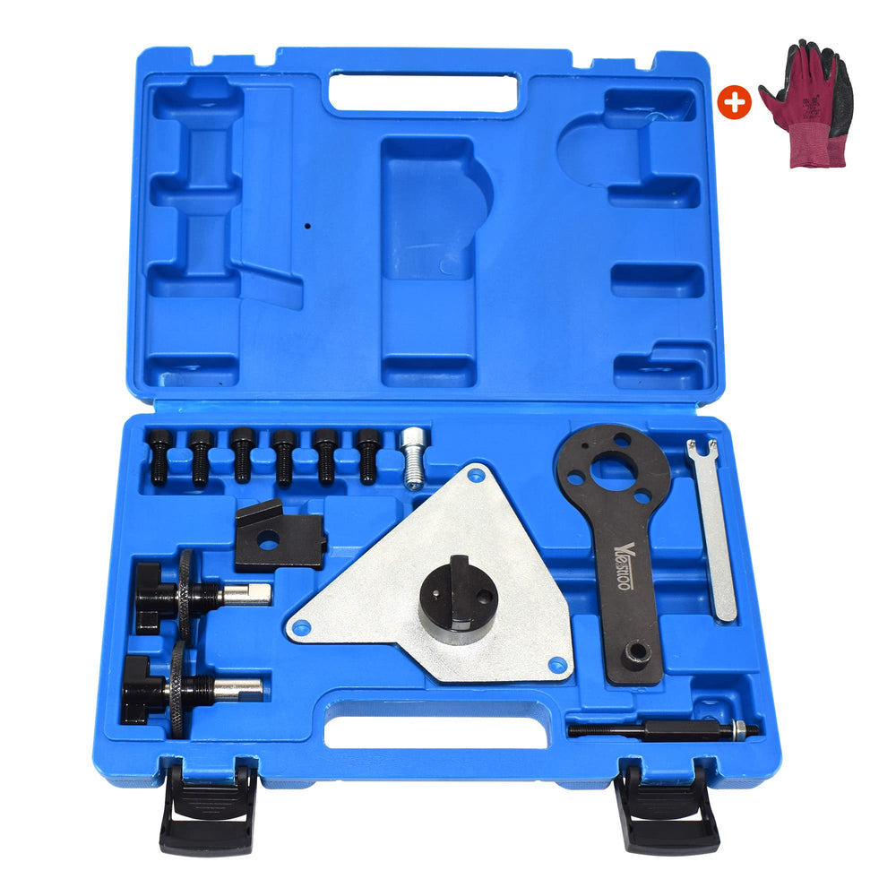 Yuesstloo engine timing tool kit 14pcs in case for organized storage.