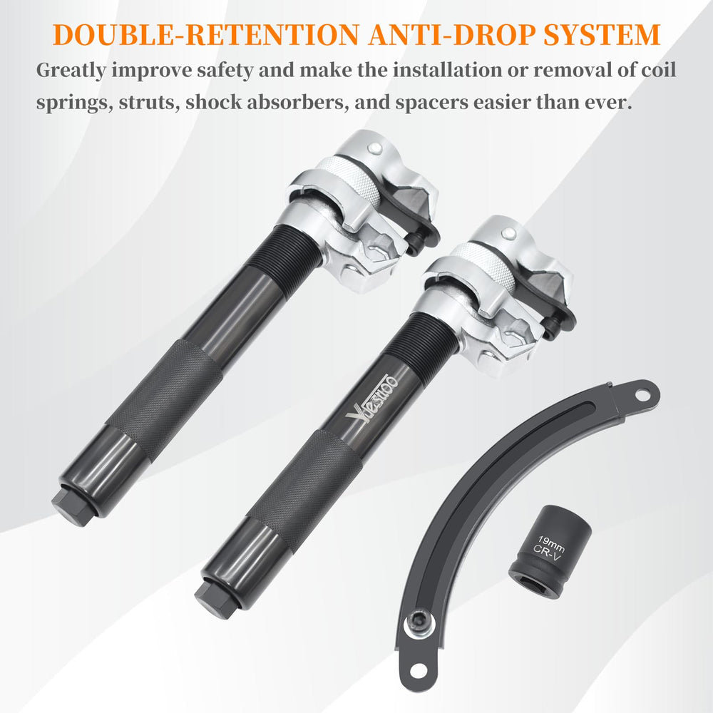 Extendable safety bracket on Yuesstloo tool enabling safer spring compression