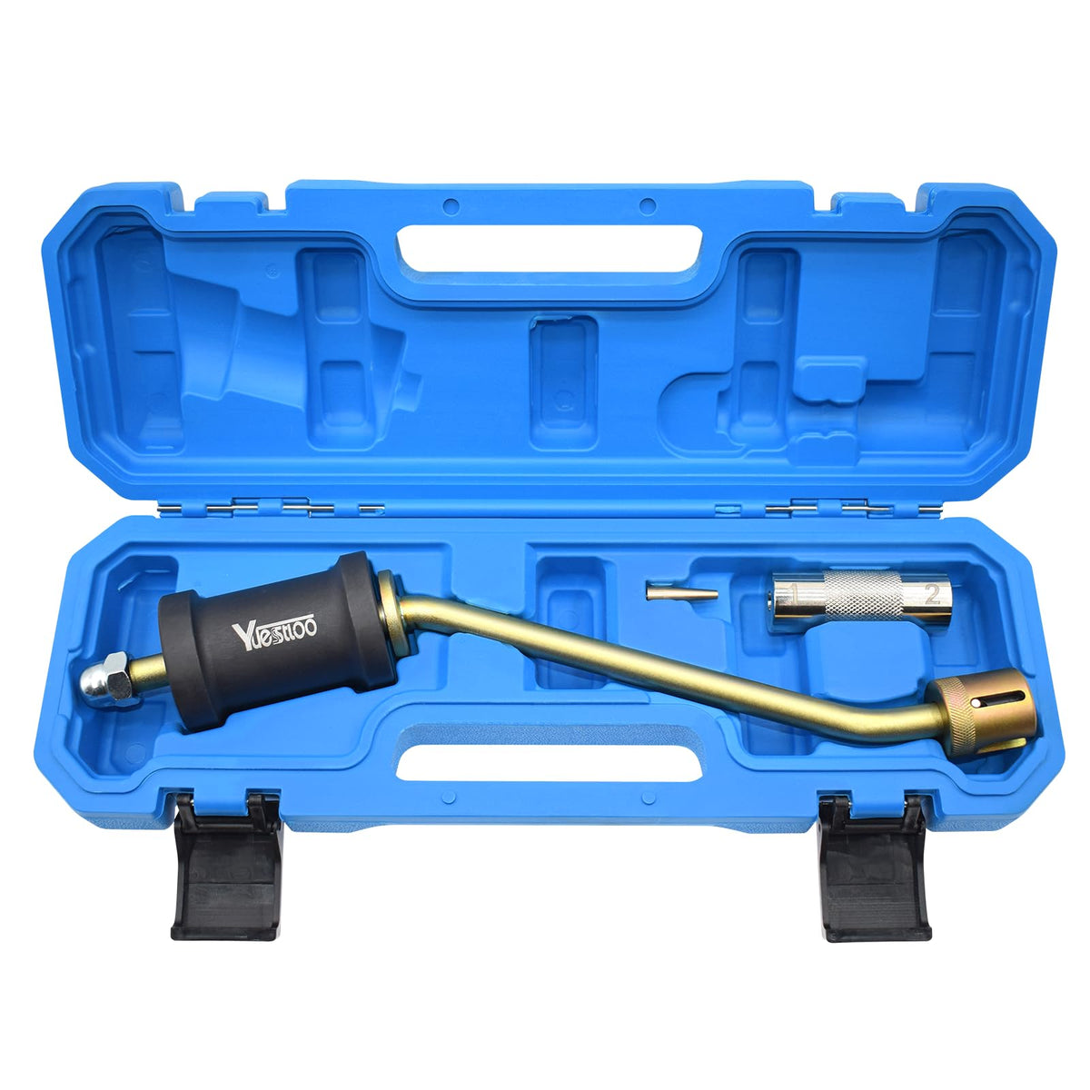 Yuesstloo fuel injector puller in use for smooth removal of a stubborn injector