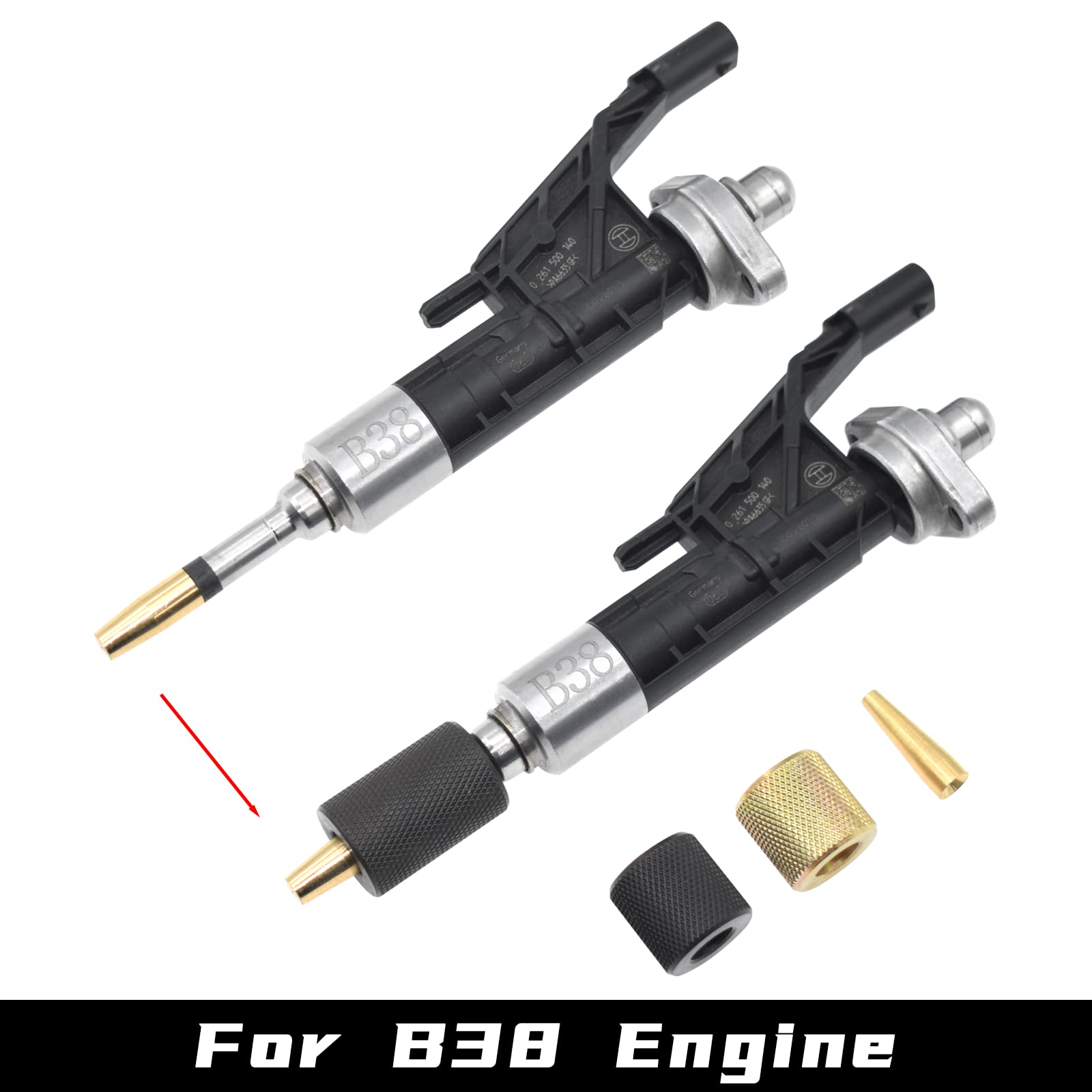 Yuesstloo fuel injector removal tool kit in action for BMW maintenance.