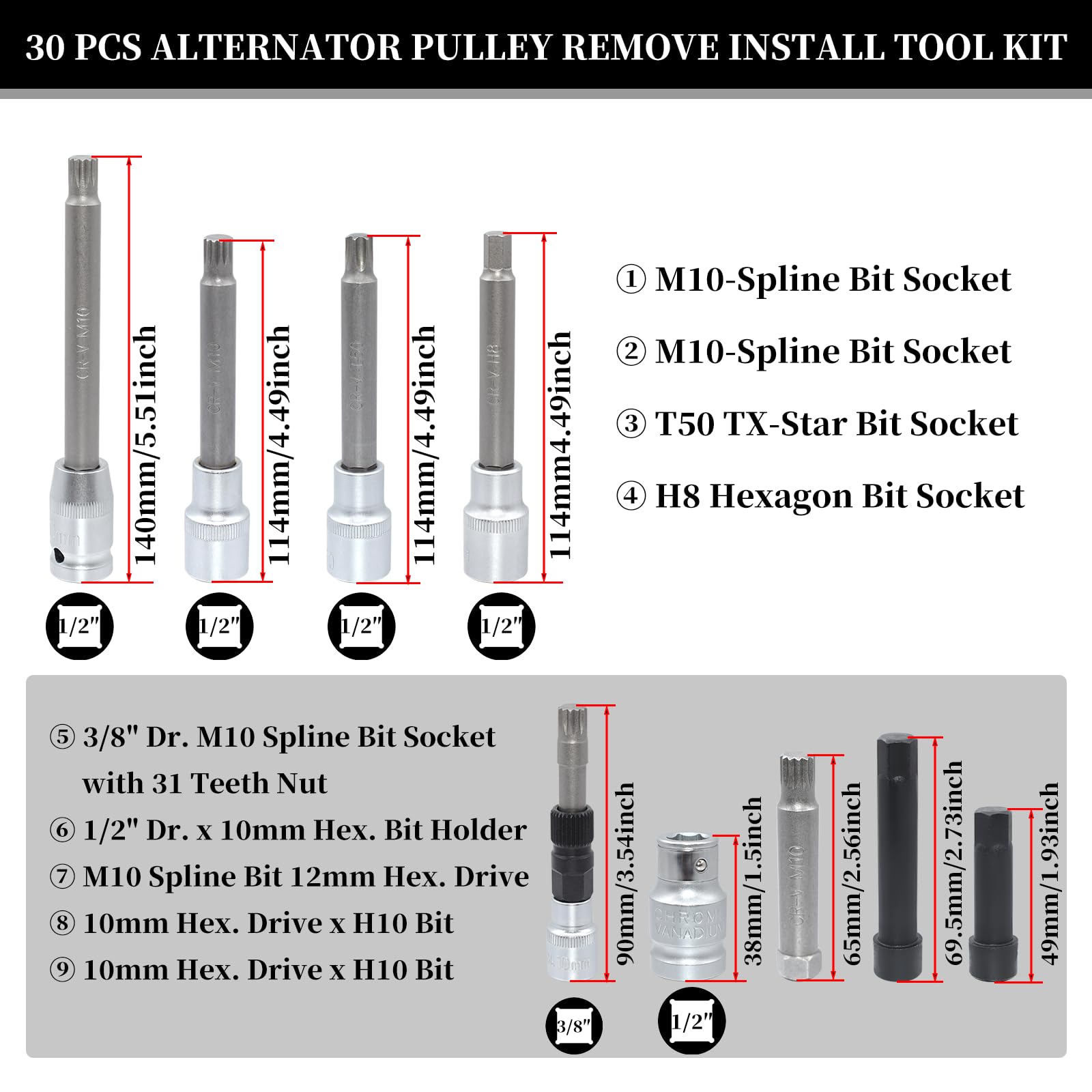 Yuesstloo Pulley Removal Socket in Action enables safe on-vehicle pulley removal.