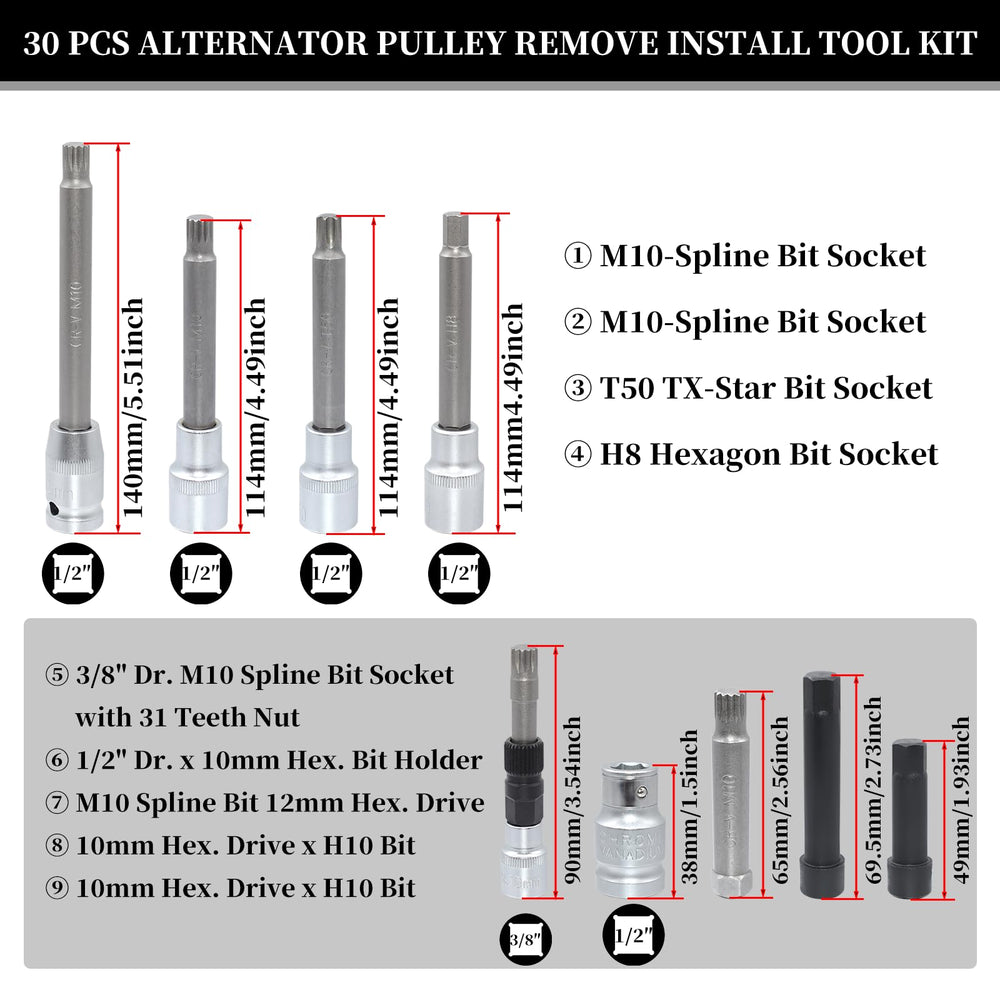 Yuesstloo Pulley Removal Socket in Action enables safe on-vehicle pulley removal.