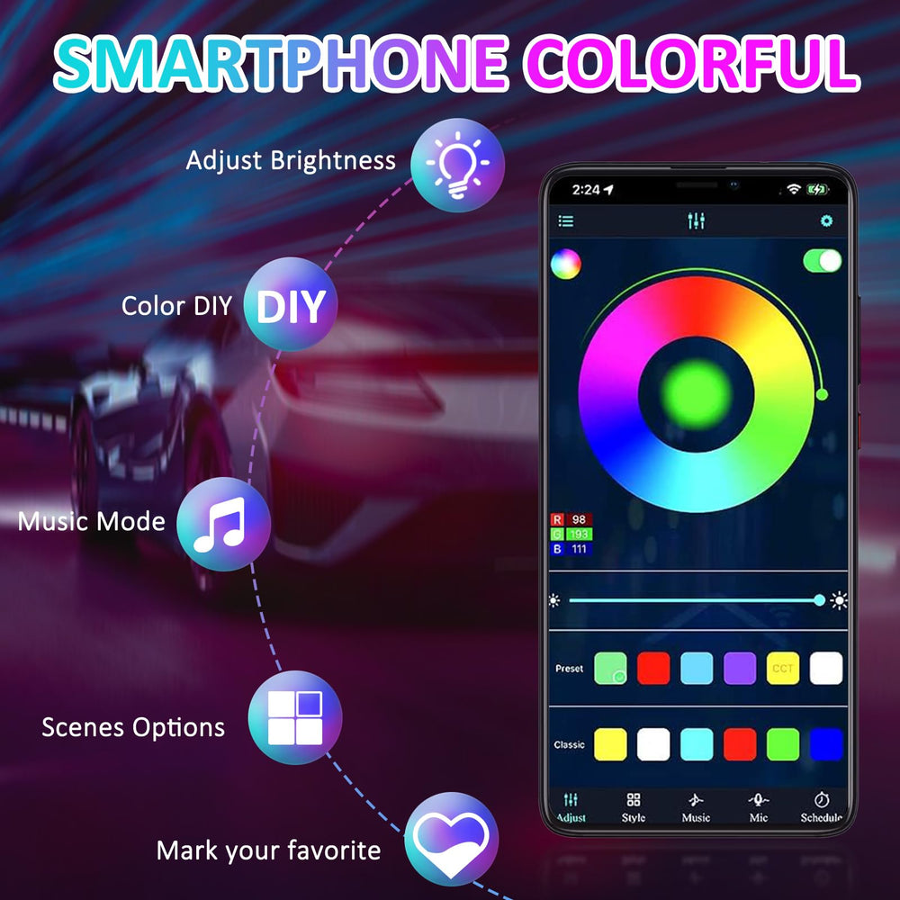 YUGUANG RGB lighting offers 16 million colors for personal style.