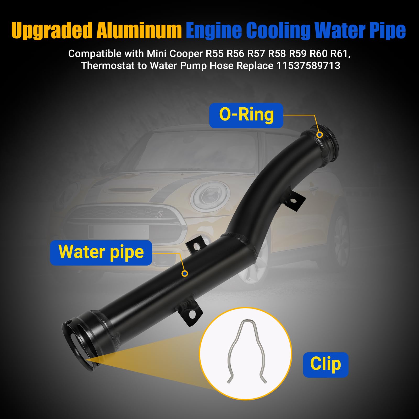 YUHAILOU aluminum pipe close-up emphasizes corrosion resistance for long-term Mini Cooper use.