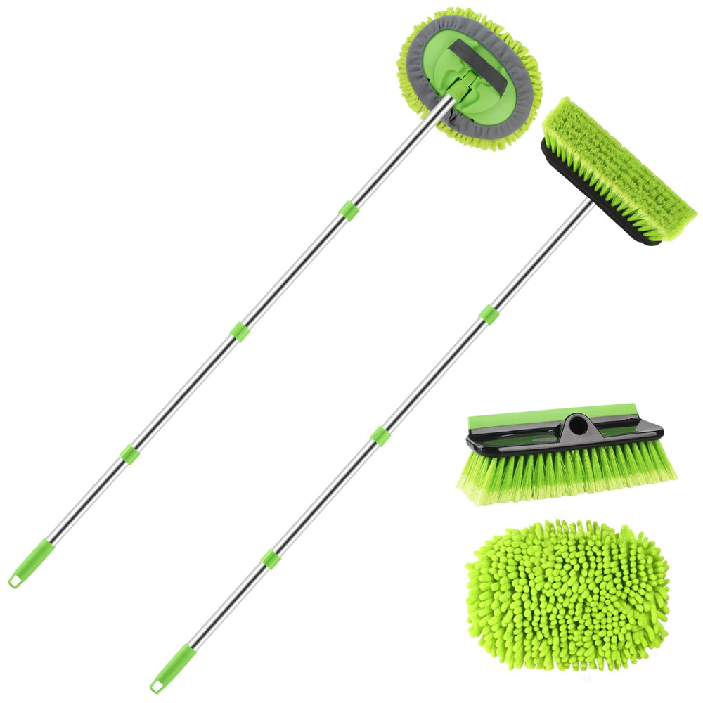 YUJOIBAN 2-pack car wash brush long handle reaches high surfaces easily