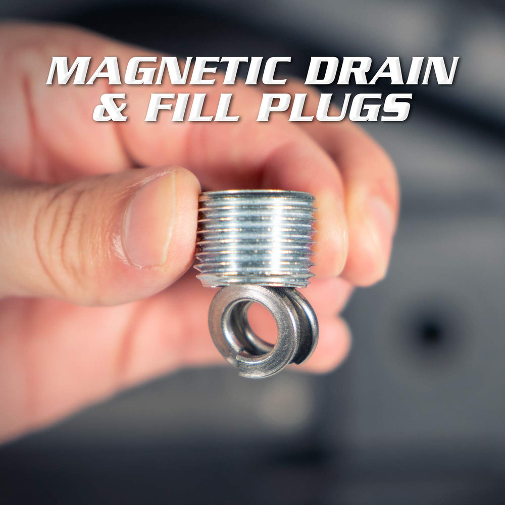 Yukon Gear & Axle diff cover close-up with magnetic drain plug.