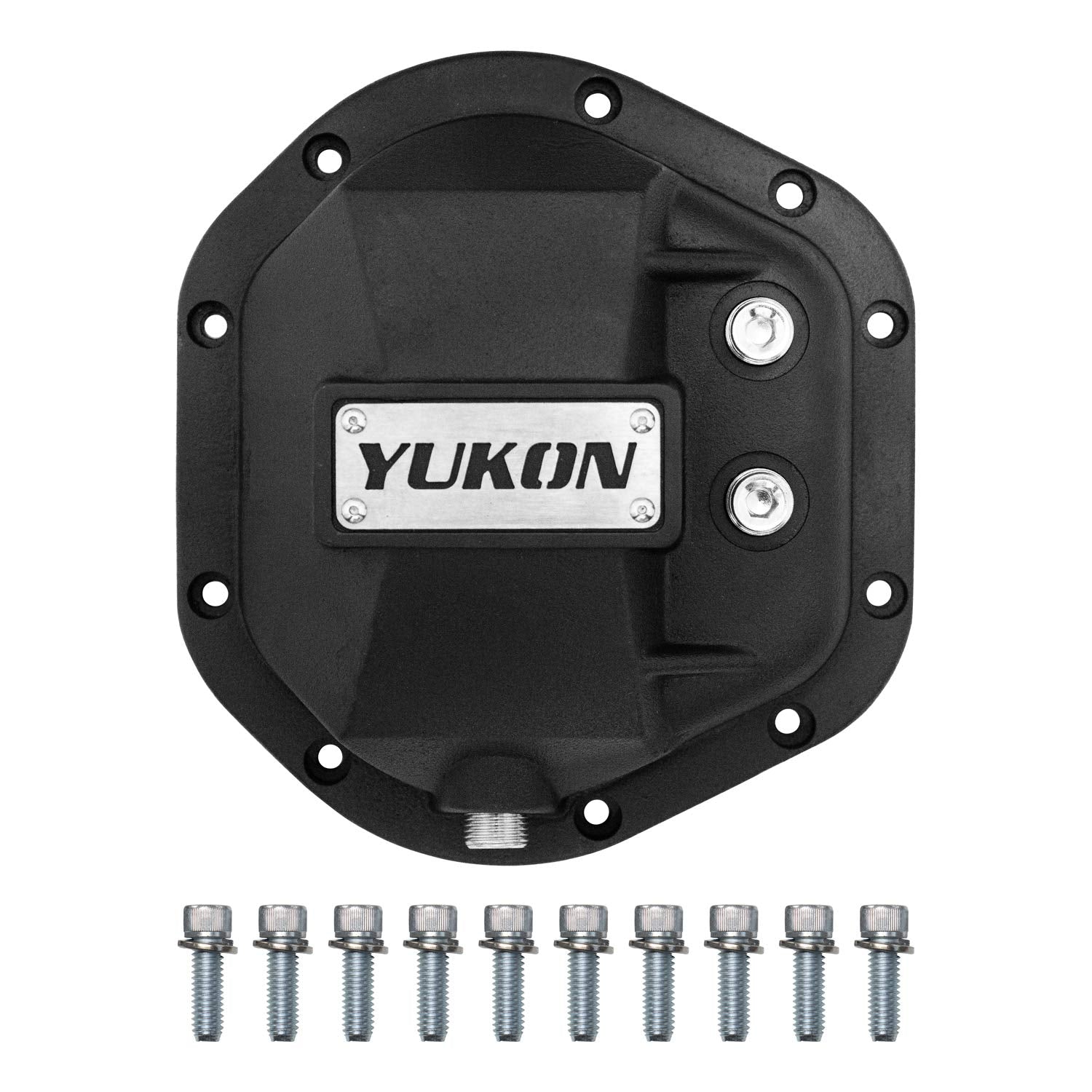 Yukon Gear & Axle Yukon Hardcore Diff Cover Dana 44 side view shows rugged protection for off-road axles.