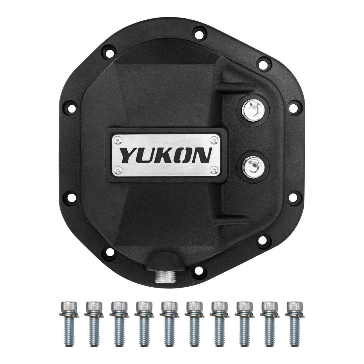 Yukon Gear & Axle Yukon Hardcore Diff Cover Dana 44 side view shows rugged protection for off-road axles.