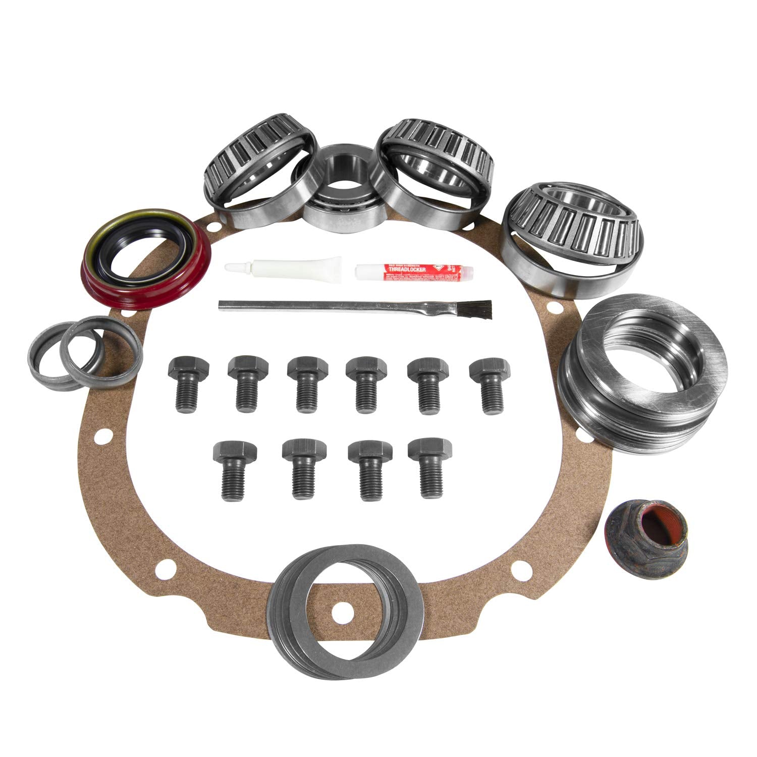 Yukon Master Overhaul Kit for Ford 8.8 with bearings and races for durable differential refresh.
