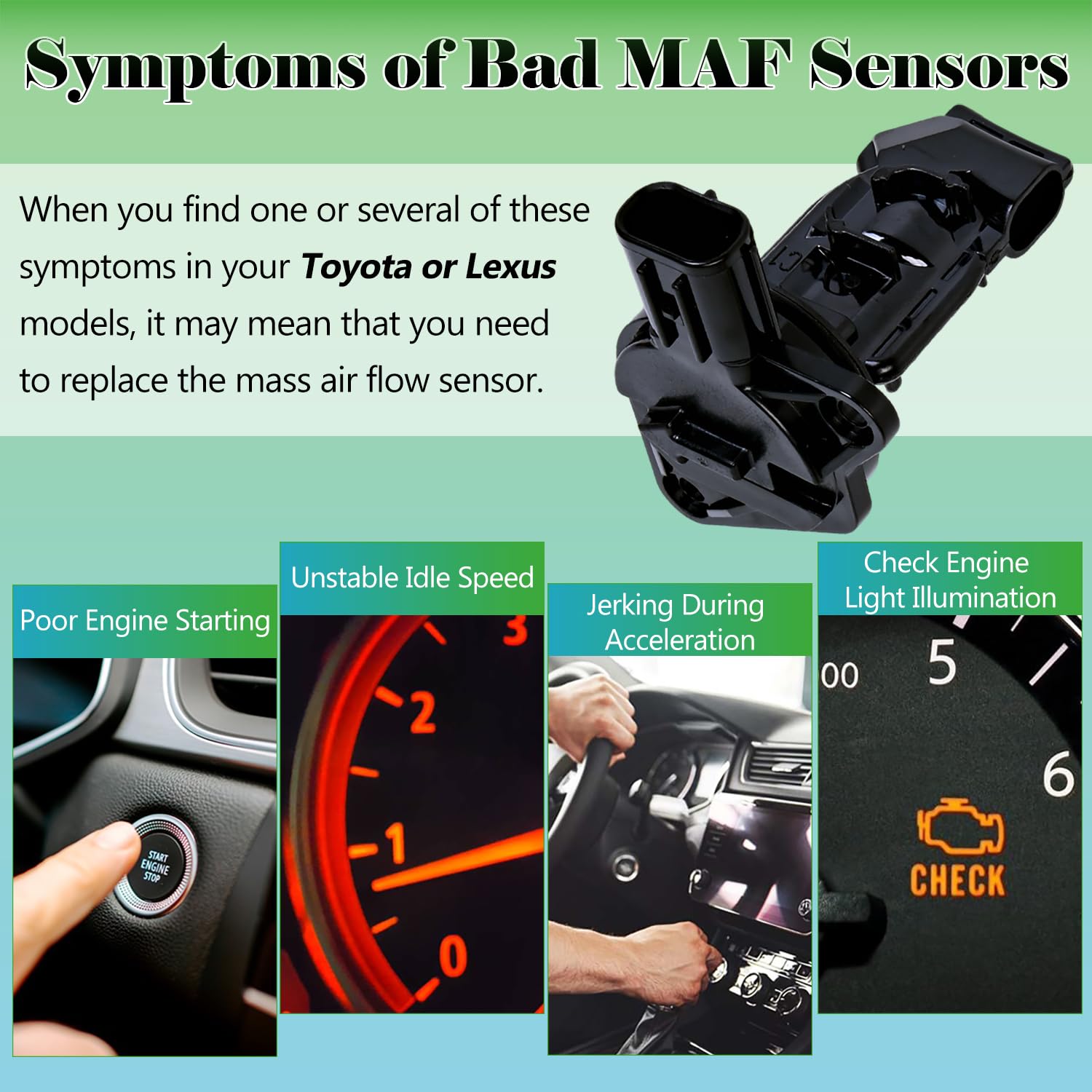 Yukrotor MAF sensor wiring connector ensures reliable electrical connection.