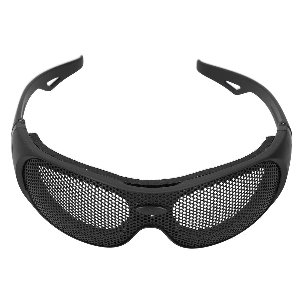 Yulatik UV400 wire mesh goggles front view showing lightweight protection.