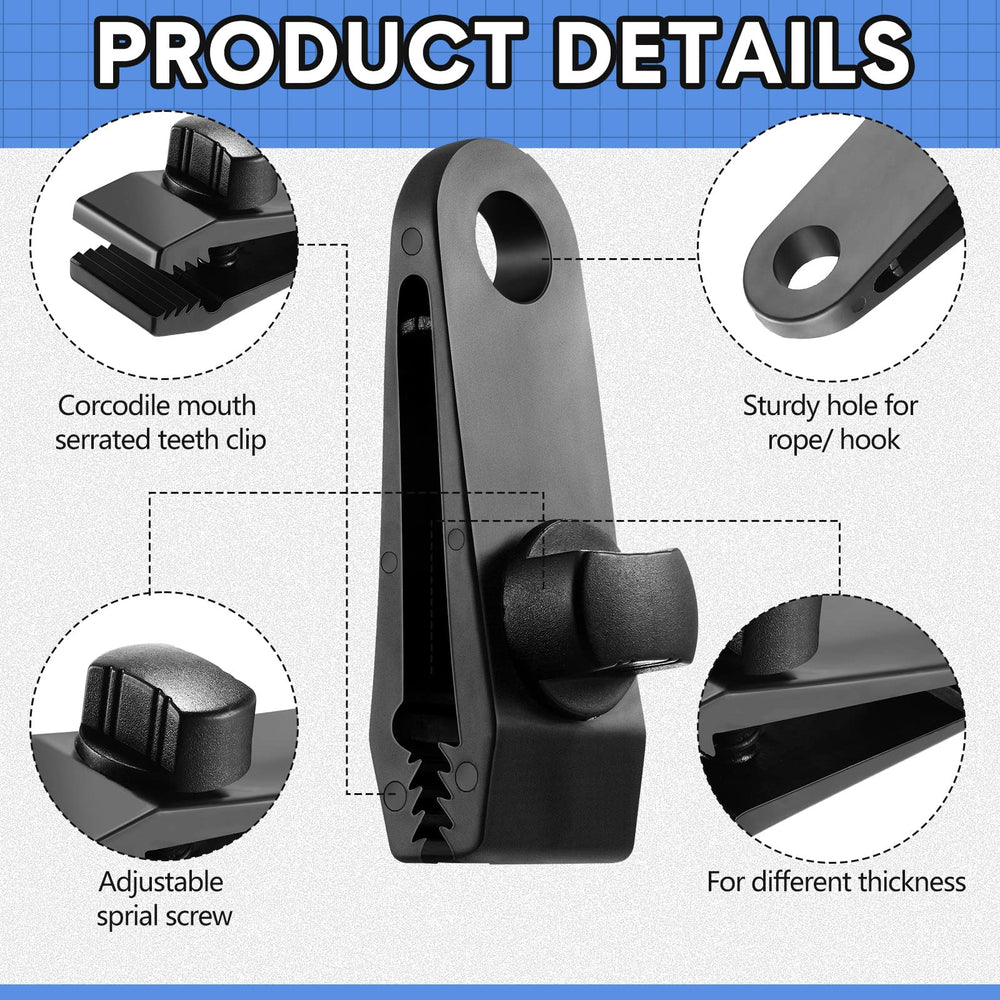 Yulejo tarp clip with locking handle close-up demonstrates secure grip.