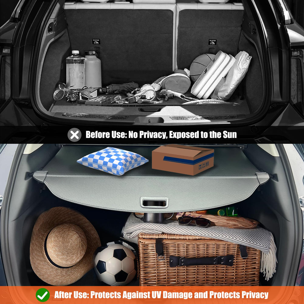 Yumemoo privacy-focused CX-50 trunk cover keeps personal items out of sight.