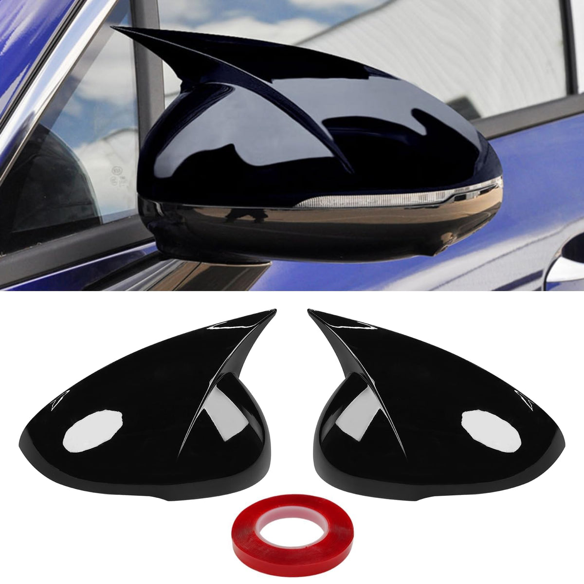 Yumzeco K5 ox horn left mirror cover with glossy black finish enhances style and protection