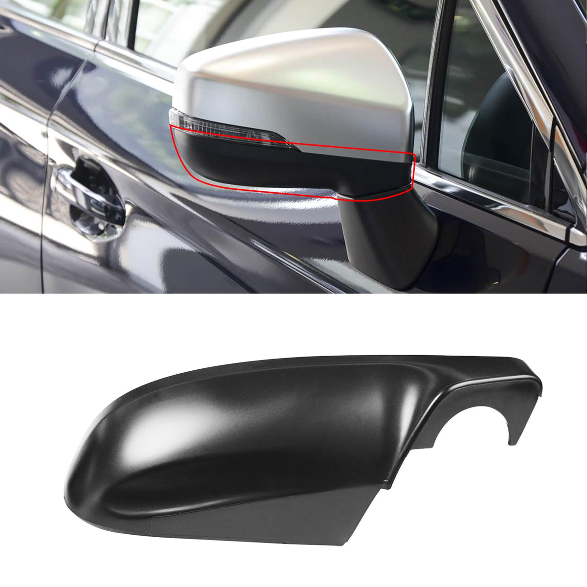 Yumzeco Subaru Impreza right mirror cover in matte black for premium fit and finish