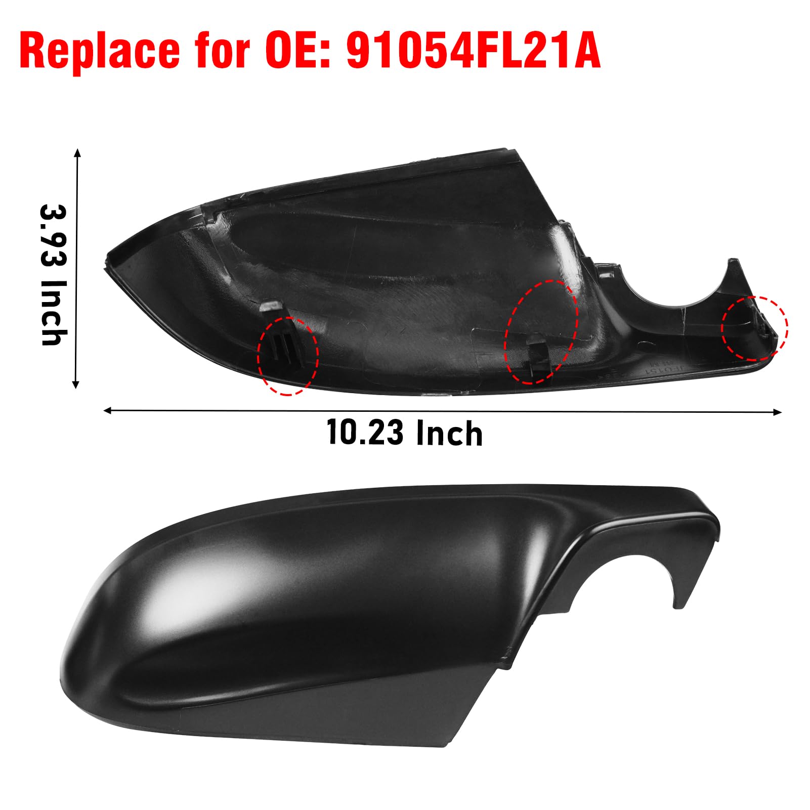 Yumzeco Subaru passenger side mirror cover with clip-on design for easy DIY replacement