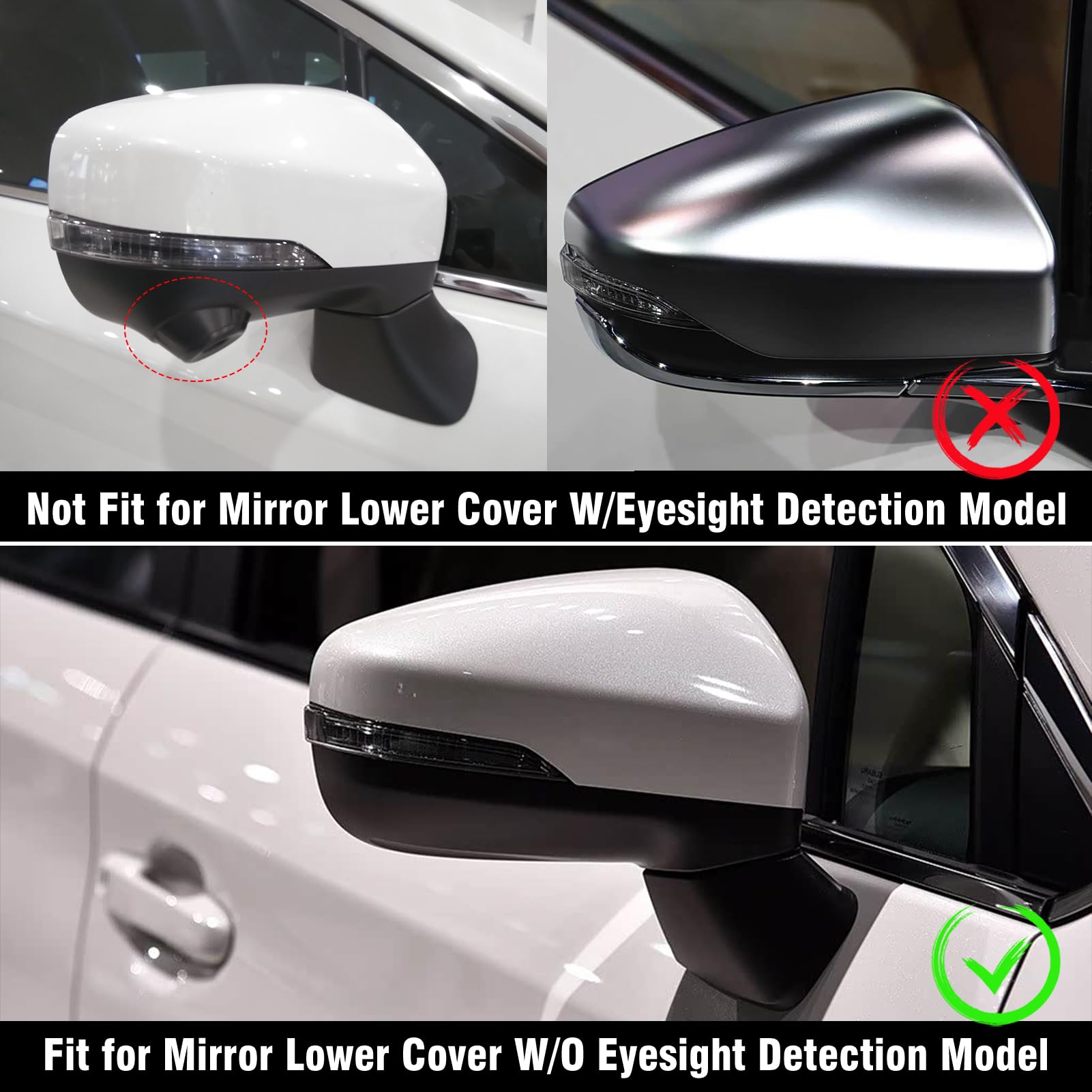 Yumzeco Subaru Outback right mirror cover with matte black finish for a sleek look