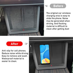Yumzeco charging area protection for Tesla S/X shields the charging zone from dust and spills
