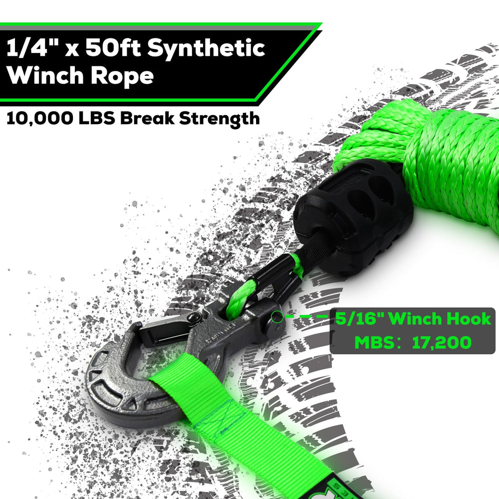 YUNFUER protective sleeve on rope minimizes wear and heat during pulls.