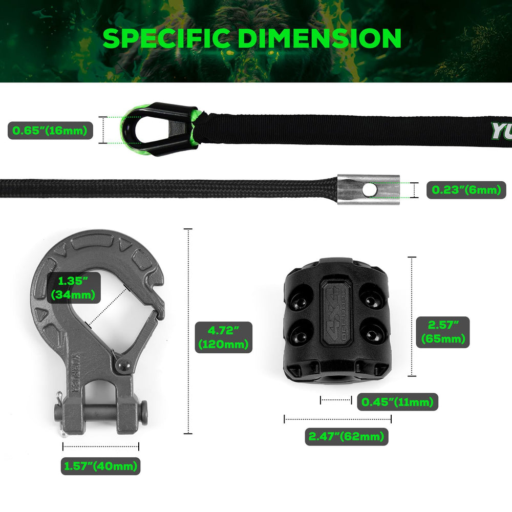 YUNFUER safety pull strap adds control and quick release for safer recovery.