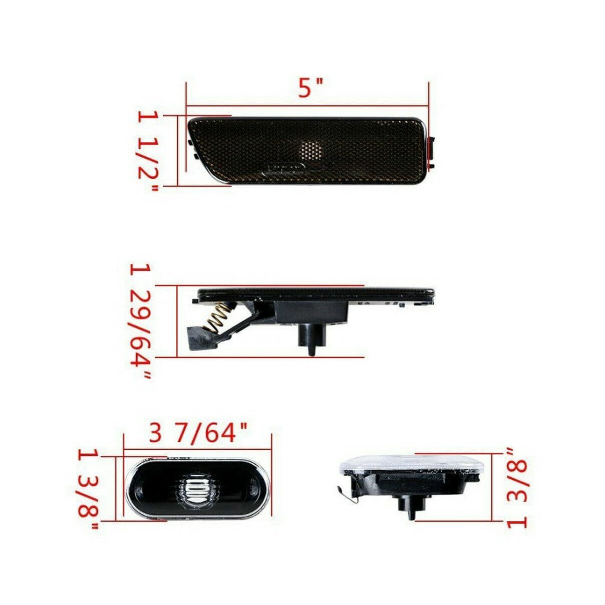 YUNHECAM smoked lens side marker for VW Jetta MK4 enhances front appearance