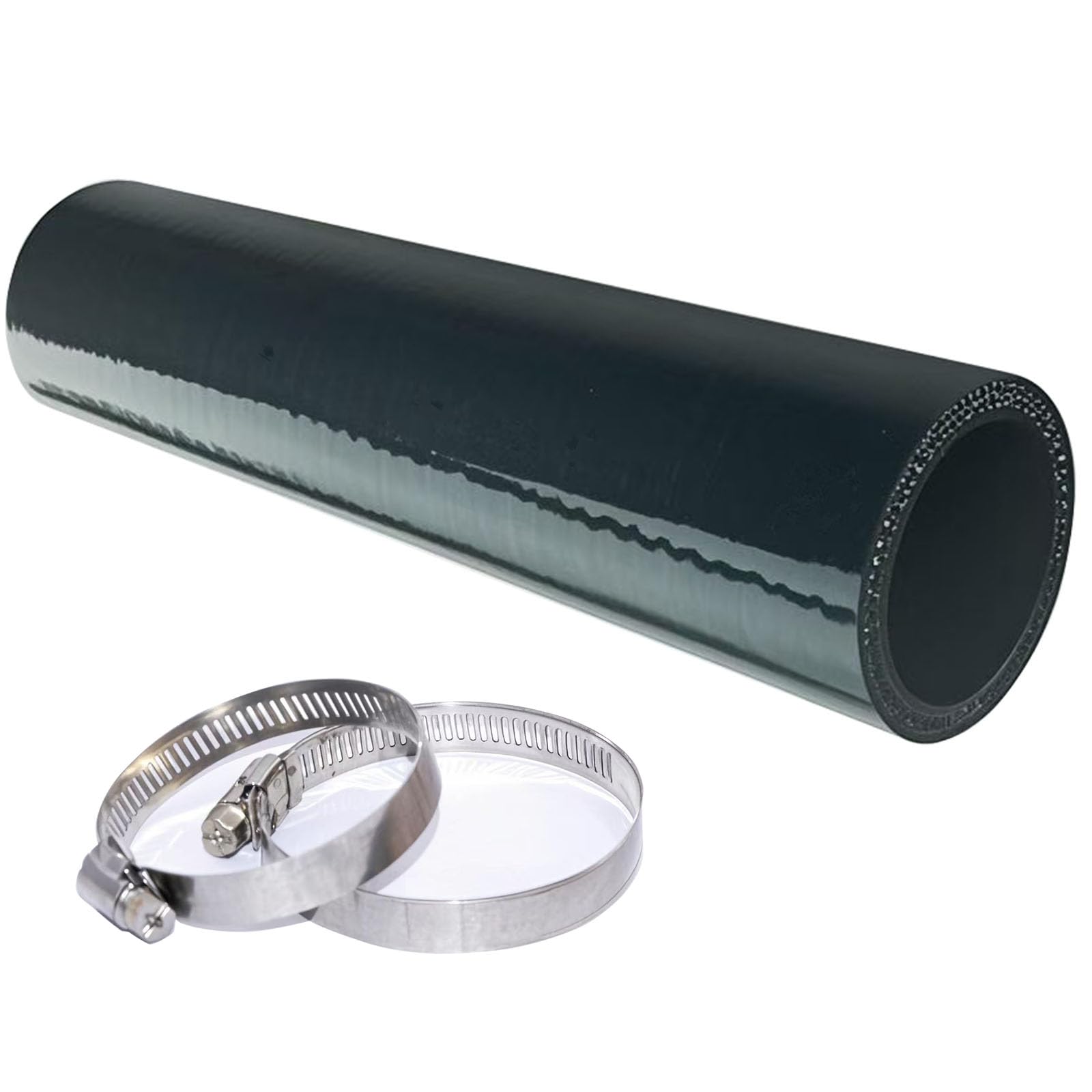 YUNLIANDA 1.5-inch straight silicone hose, 8-inch length, ideal for versatile intake piping.