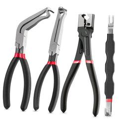 Yunlihua 4pcs connector disconnect pliers set for precise wire removal in tight spaces.