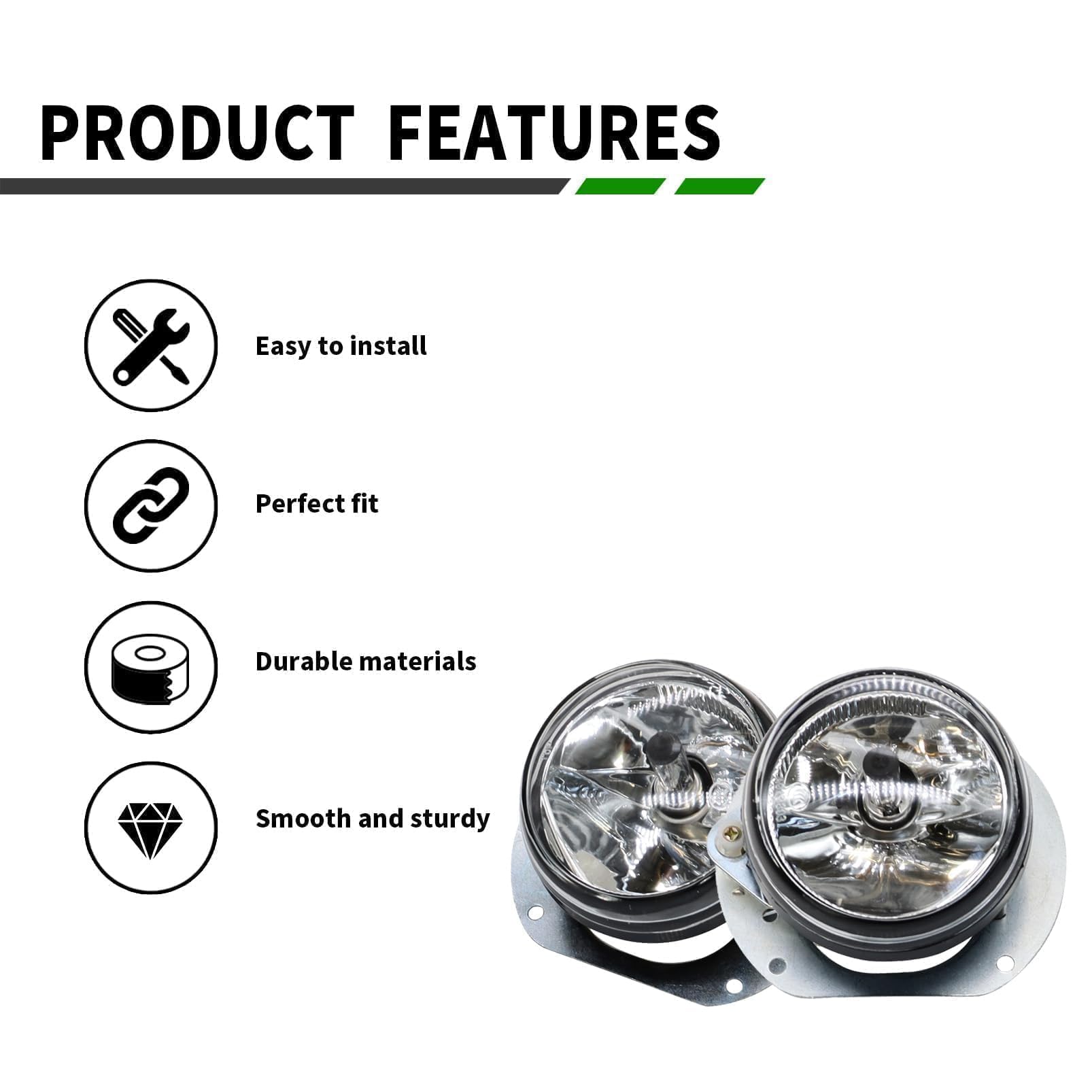 Yunnergo fog light constructed from durable materials for rugged use