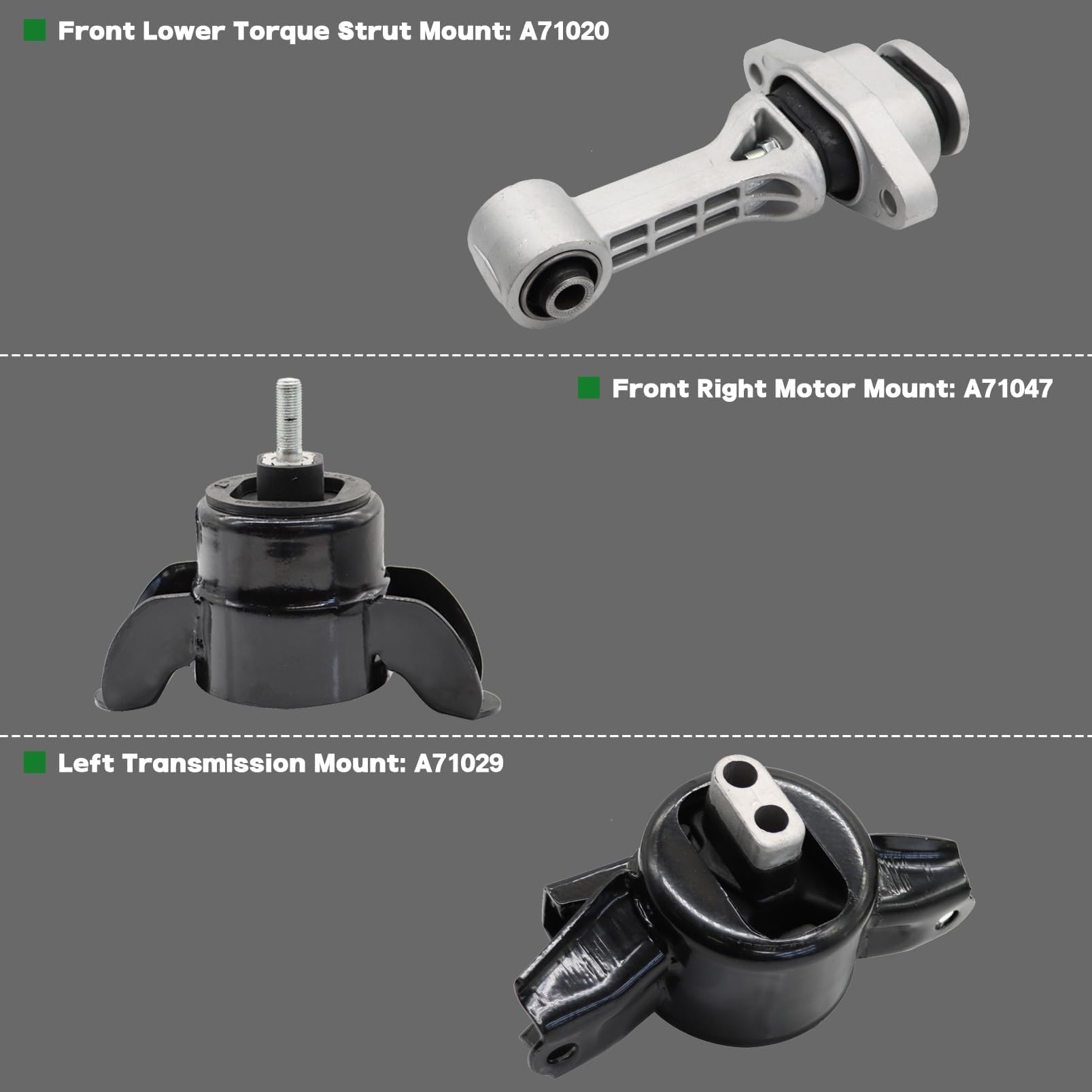Yunnergo left transmission mount (automatic) supports smoother gear shifts.