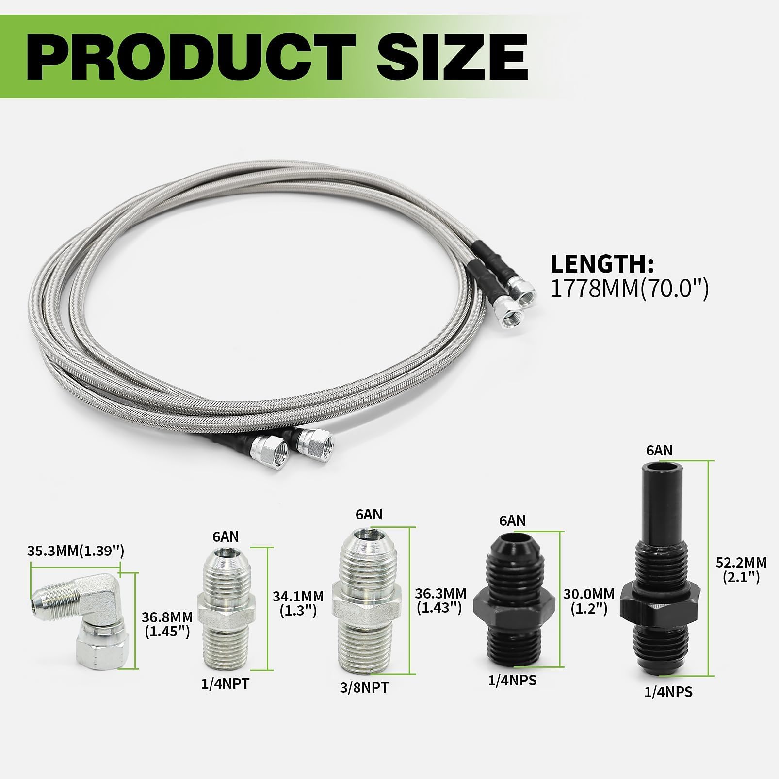 Closeup of Yunnergo stainless steel braided hose highlighting durability and flexibility