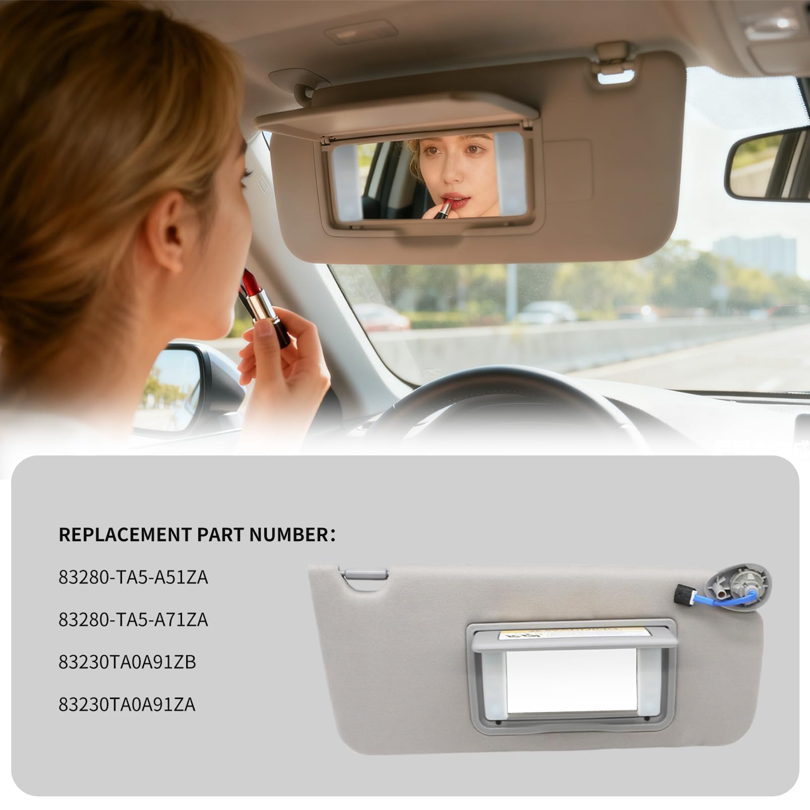 Yunnergo sun visor installed in Accord cabin shows a precise fit.