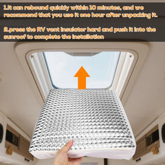 YUNVI insulator being pressed into RV skylight for easy installation
