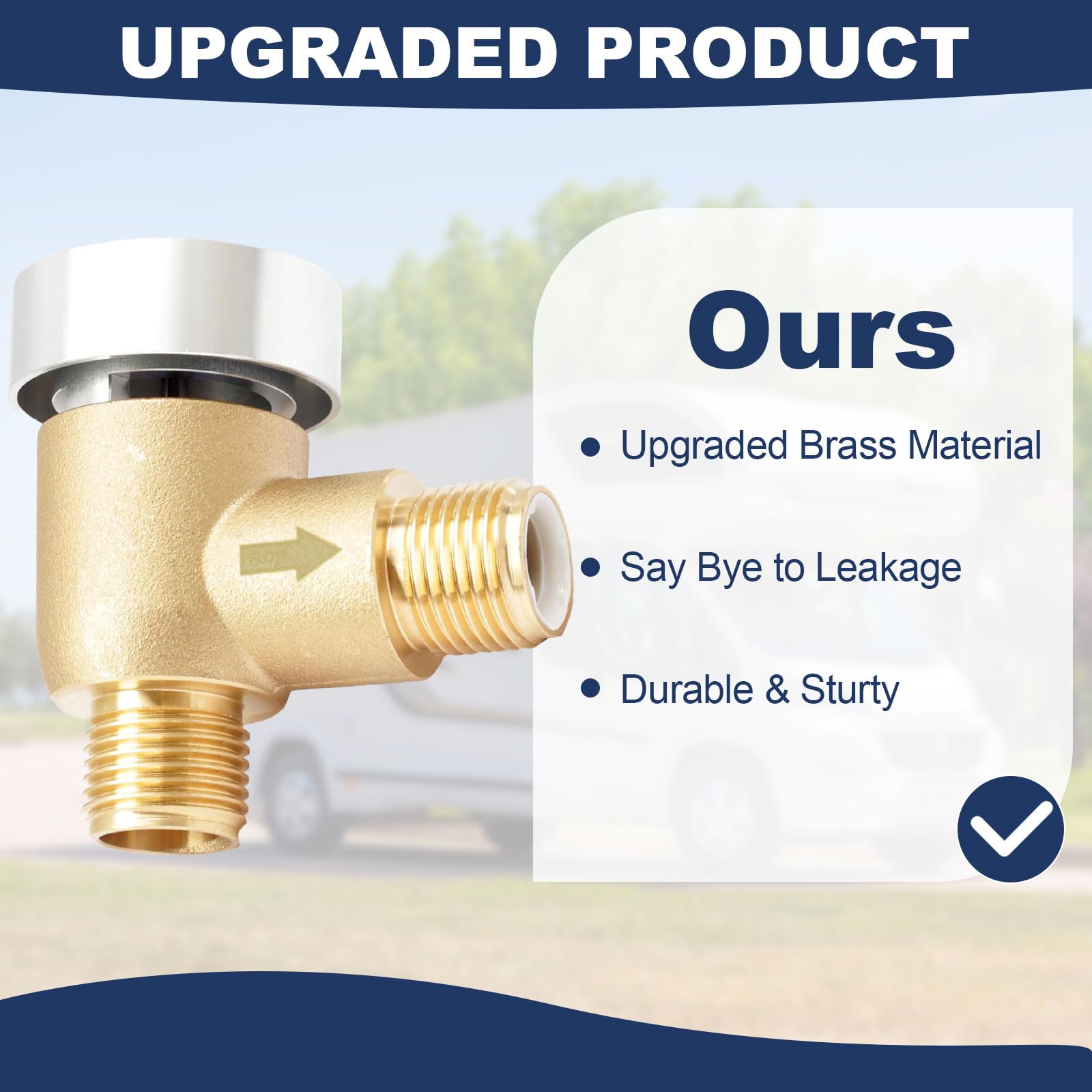 Yunziling vacuum breaker in use prevents siphoning into freshwater lines during tank flushes