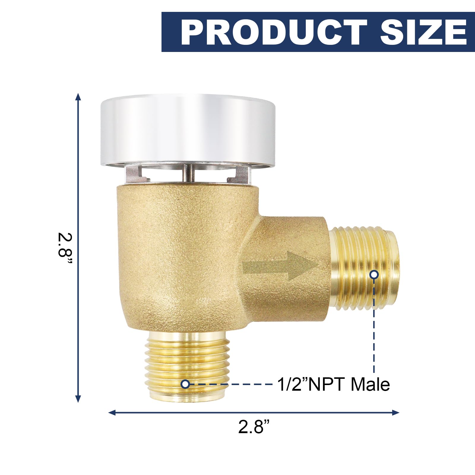 Yunziling vacuum breaker brass side view showing robust construction for RV plumbing
