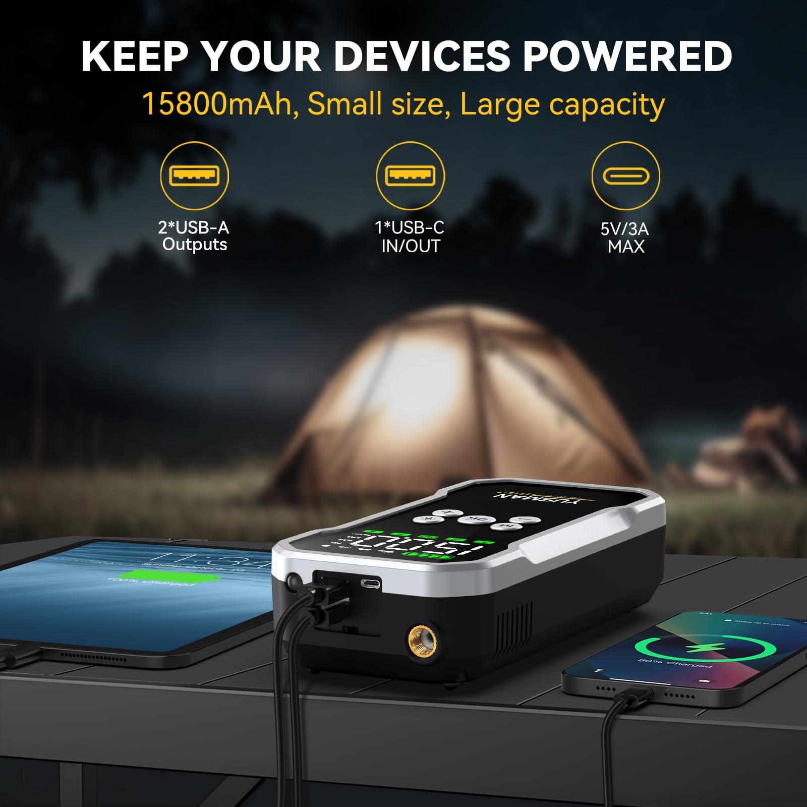 YUSMAN emergency LED flashlight provides light during night emergencies.
