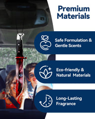 YUSPENYE horror air freshener knife pendant suitable for offices and closets