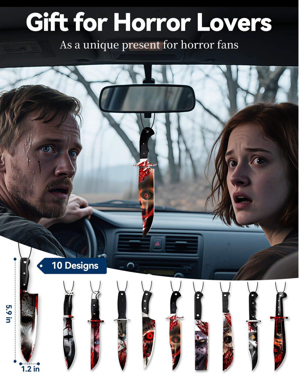 YUSPENYE knife pendant decor with horror motif enhances small spaces