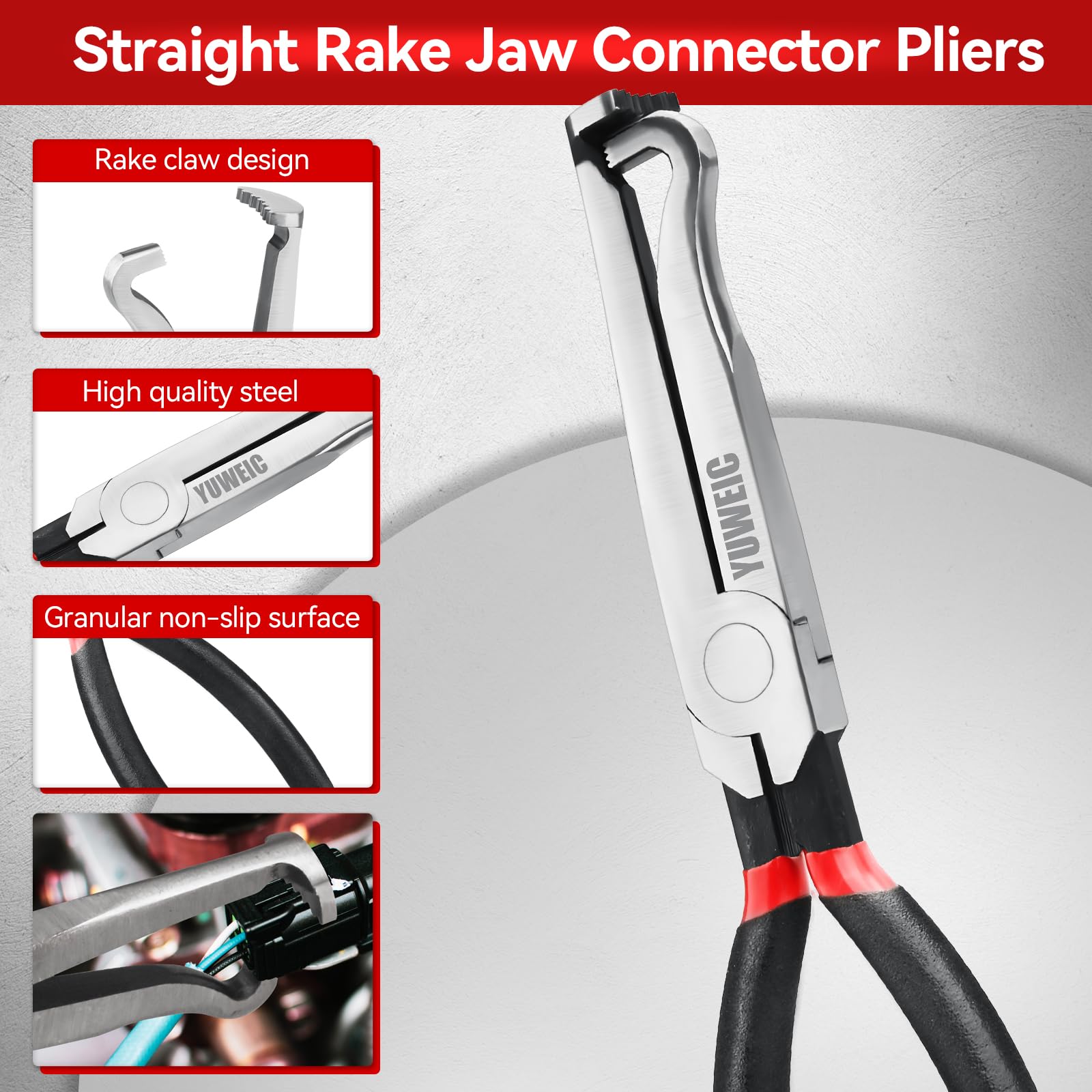 YUWEIC ergonomic grip disconnect pliers reduce hand fatigue during maintenance.