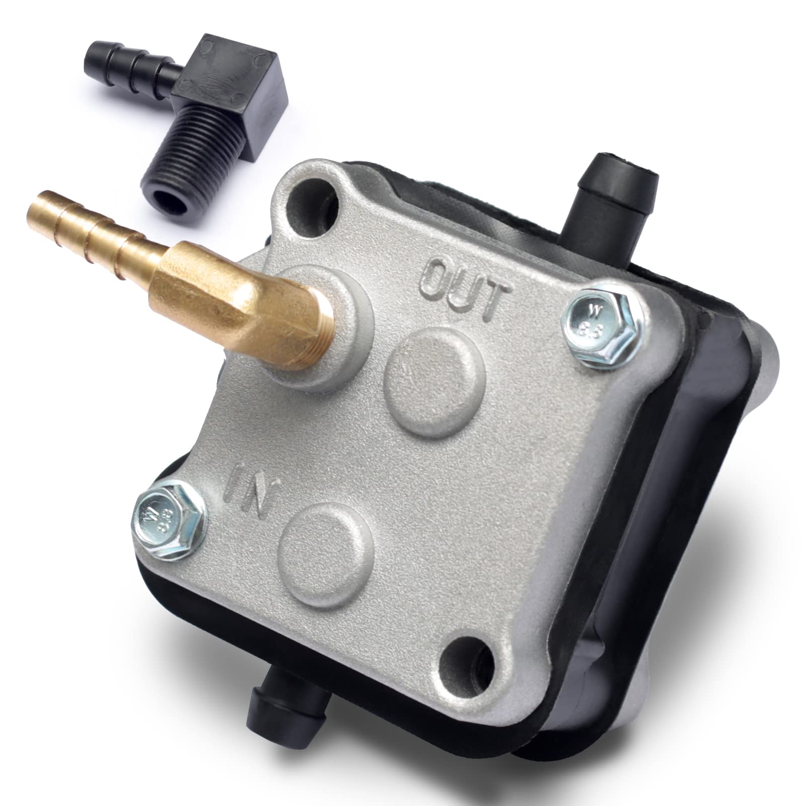 YUXIVCNE fuel pump for Mercury outboard showing compatibility with 30-300 HP range