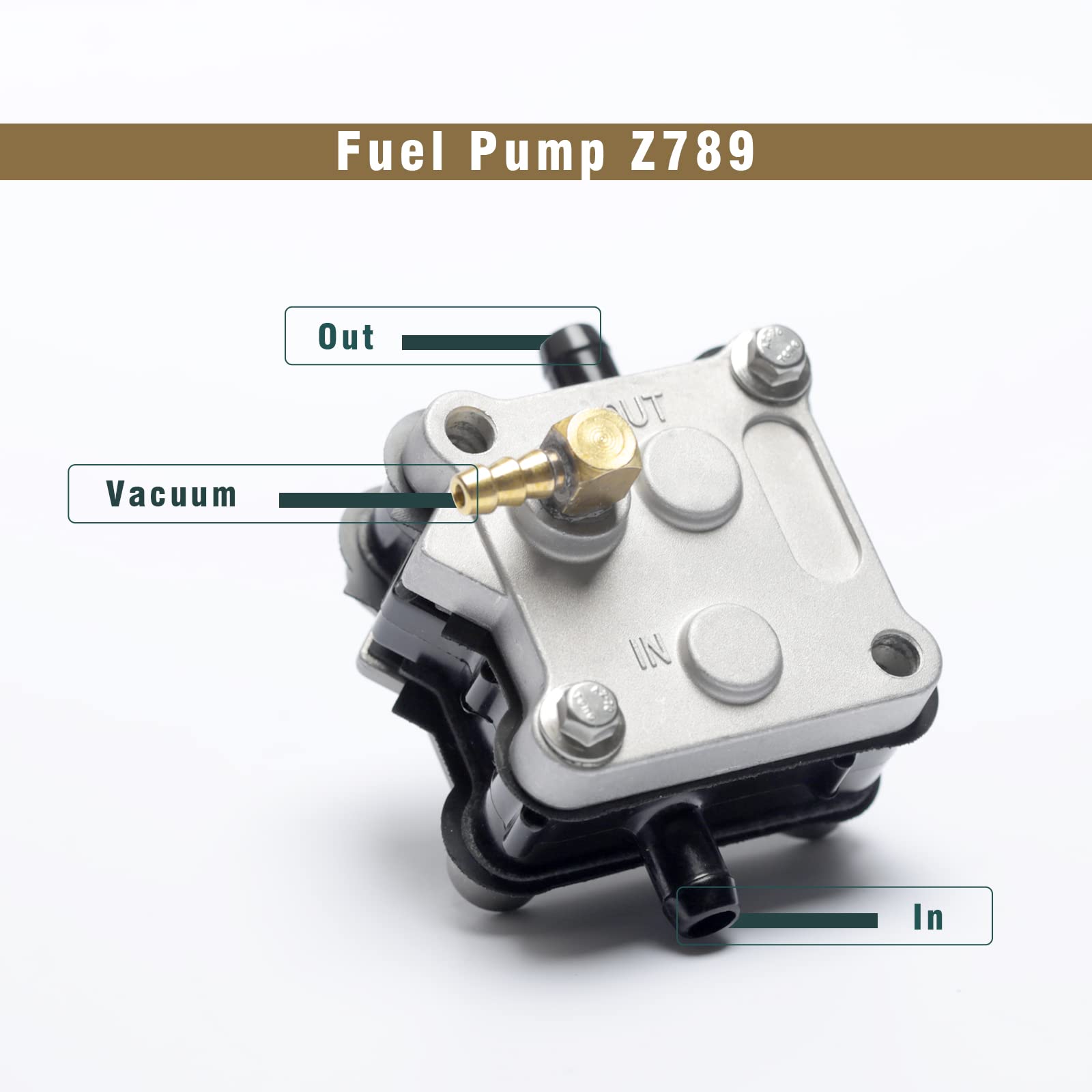 YUXIVCNE fuel pump ports with Z789 fixed vacuum tube alignment detail