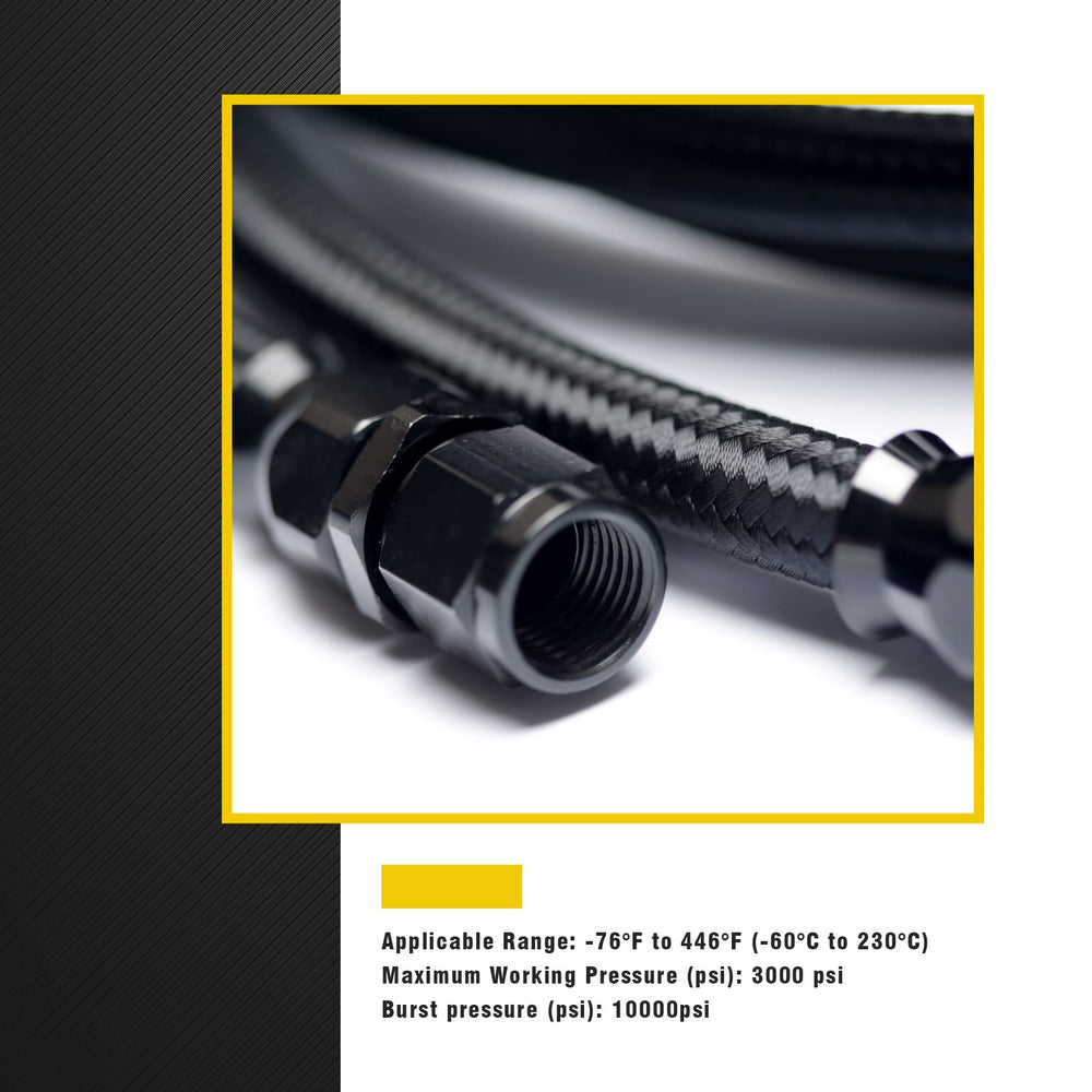 YUXIVCNE stainless braided PTFE line built for high-pressure reliability.